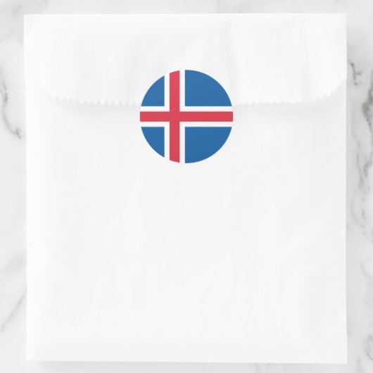 Vlag van IJsland Ronde Sticker (Tas)