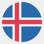 Vlag van IJsland Ronde Sticker (Voorkant)