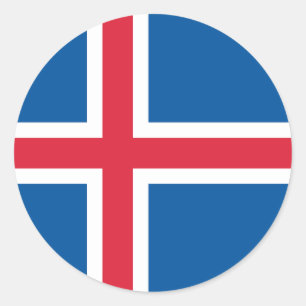 Vlag van IJsland Ronde Sticker