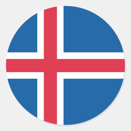 Vlag van IJsland Ronde Sticker (Voorkant)