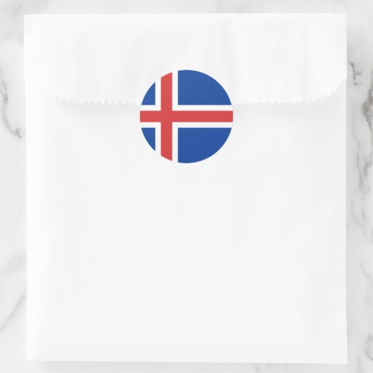 Vlag van IJsland Ronde Sticker (Tas)