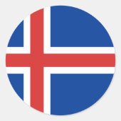 Vlag van IJsland Ronde Sticker (Voorkant)