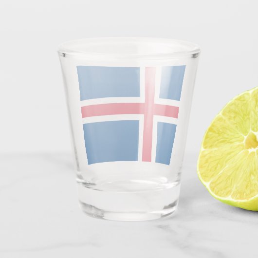 Vlag van IJsland Shot Glas (Achterkant)
