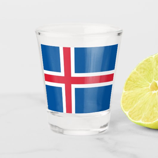 Vlag van IJsland Shot Glas (Voorkant)
