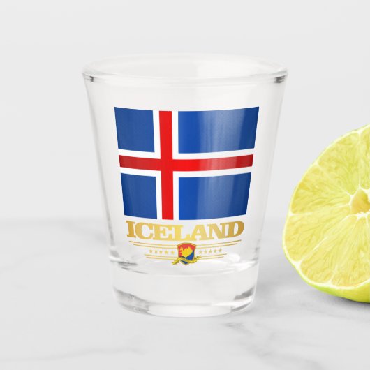 Vlag van IJsland Shot Glas (Voorkant)