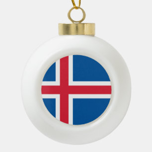 vlag van IJsland - sieraad Keramische Bal Ornament