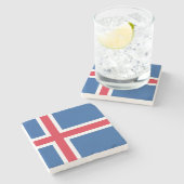 Vlag van IJsland Stenen Onderzetter (Zijkant)