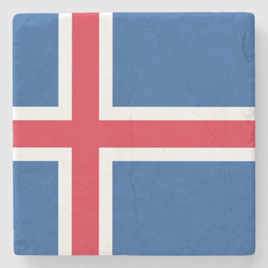 Vlag van IJsland Stenen Onderzetter (Voorkant)