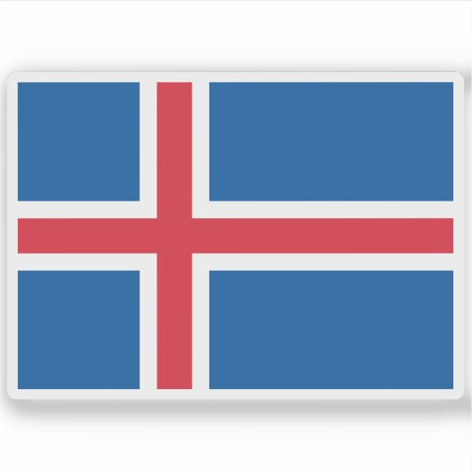 Vlag van IJsland Sticker (Voorkant)