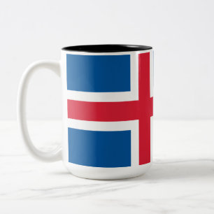 Vlag van IJsland Tweekleurige Koffiemok