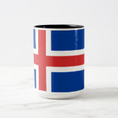 Vlag van IJsland Tweekleurige Koffiemok (Center)