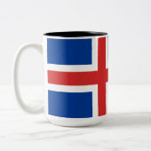 Vlag van IJsland Tweekleurige Koffiemok (Links)