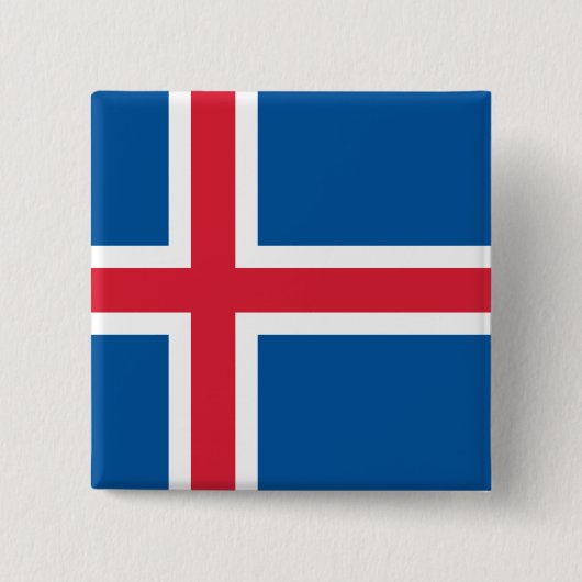 Vlag van IJsland Vierkante Button 5,1 Cm (Voorkant)