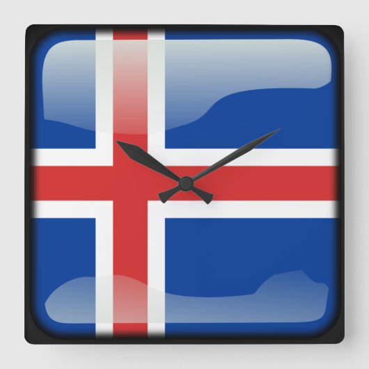 Vlag van IJsland Vierkante Klok (Voorkant)