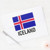 VLAG VAN IJSLAND VIERKANTE STICKER (Envelop)