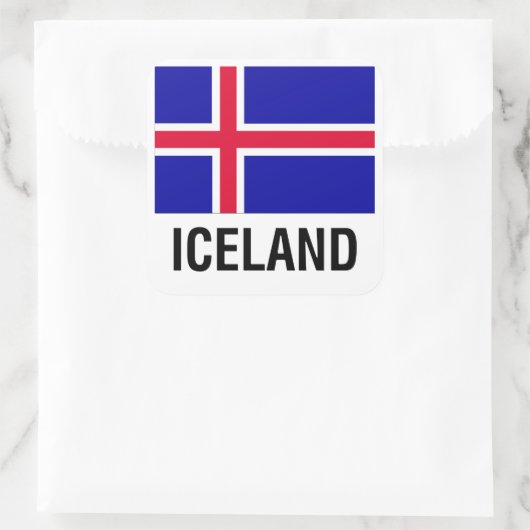 VLAG VAN IJSLAND VIERKANTE STICKER (Tas)