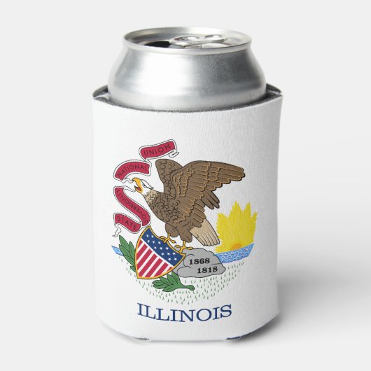 Vlag van Illinois Blikjeskoeler (Blikje Voorkant)
