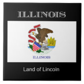 Vlag van Illinois, geëtiketteerd, Tegeltje (Voorkant)