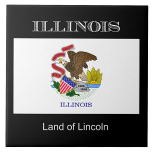 Vlag van Illinois, geëtiketteerd, Tegeltje
