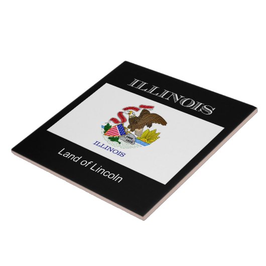 Vlag van Illinois, geëtiketteerd, Tegeltje (Zijkant)