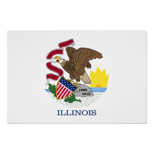 Vlag van Illinois Perfect Poster (Voorkant)