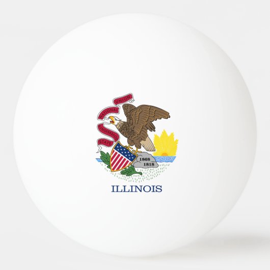 Vlag van Illinois Pingpongbal (Voorkant)