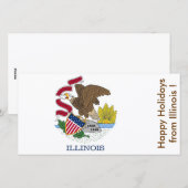 Vlag van Illinois, Prettige Feestdagen vanuit de V Feestdagenkaart (Voorkant / Achterkant)