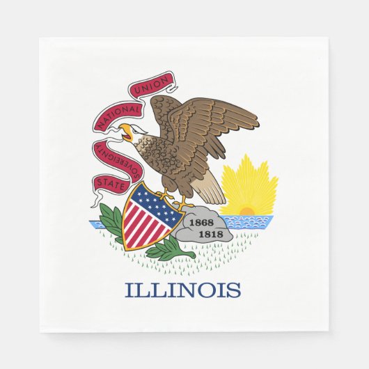 Vlag van Illinois Servet (Voorkant)
