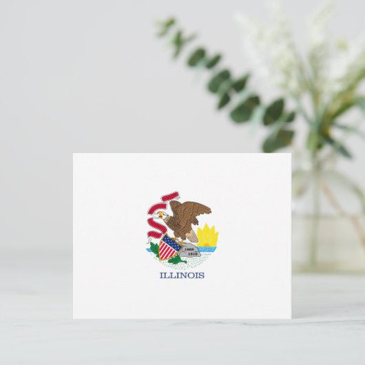 Vlag van Illinois State Design Briefkaart (Staand voorkant)
