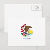 Vlag van Illinois State Design Briefkaart (Voorkant / Achterkant)