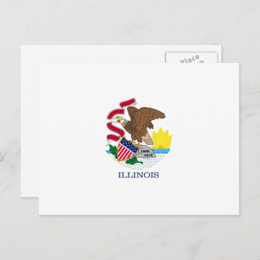 Vlag van Illinois State Design Briefkaart (Voorkant / Achterkant)