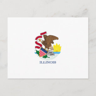 Vlag van Illinois State Design Briefkaart