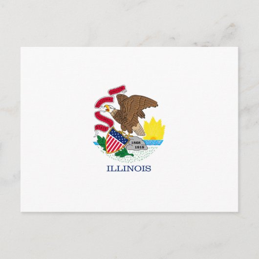 Vlag van Illinois State Design Briefkaart (Voorkant)