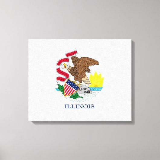 Vlag van Illinois State Design Canvas Afdruk (Voorkant)