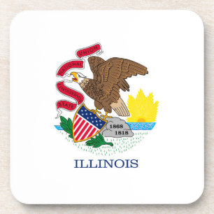 Vlag van Illinois State Design Drankjes Onderzetter