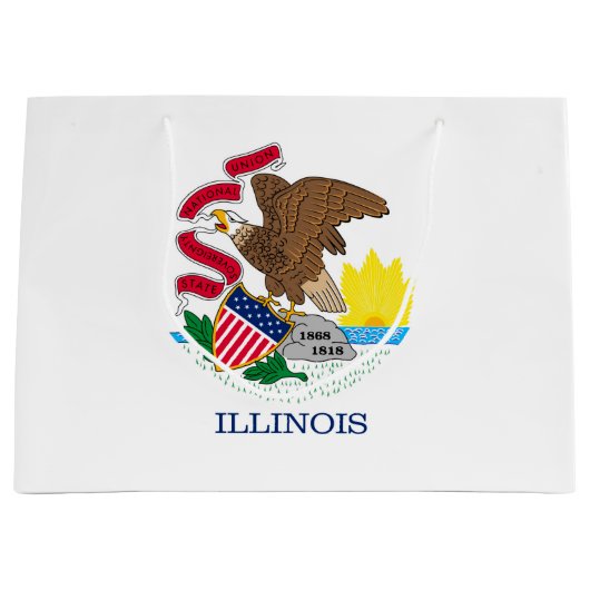 Vlag van Illinois State Design Groot Cadeauzakje (Voorkant)