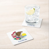 Vlag van Illinois State Design Kartonnen Onderzetters (Insitu)