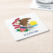 Vlag van Illinois State Design Kartonnen Onderzetters (Schuin)