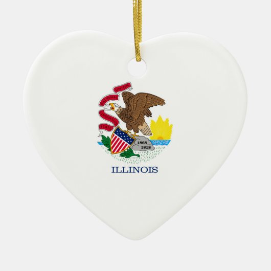 Vlag van Illinois State Design Keramisch Ornament (Voorkant)