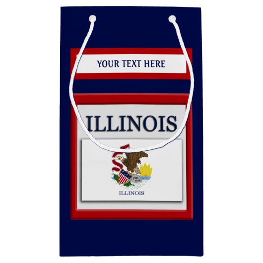 Vlag van Illinois State Design Klein Cadeauzakje (Achterkant)