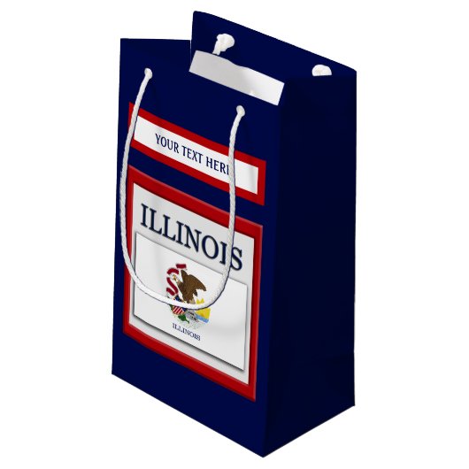 Vlag van Illinois State Design Klein Cadeauzakje (Achterkant Gekanteld)
