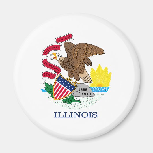 Vlag van Illinois State Design Magneet (Voorkant)