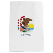 Vlag van Illinois State Design Medium Cadeauzakje (Achterkant)