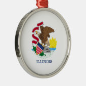 Vlag van Illinois State Design Metalen Ornament (Rechts)