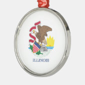Vlag van Illinois State Design Metalen Ornament (Links)
