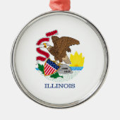 Vlag van Illinois State Design Metalen Ornament (Voorkant)