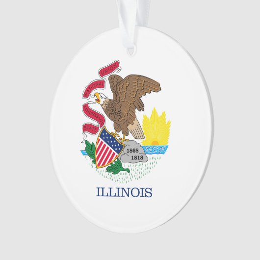 Vlag van Illinois State Design Ornament (voorkant)