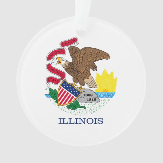 Vlag van Illinois State Design Ornament (voorkant)