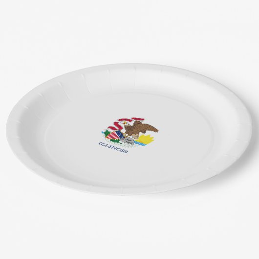 Vlag van Illinois State Design Papieren Bordje (Gekanteld)