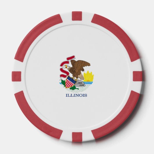 Vlag van Illinois State Design Poker Chips (Voorkant)